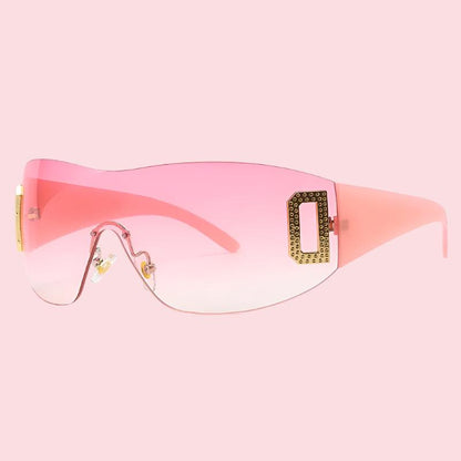 a pair of pink sunglasses on a white background.